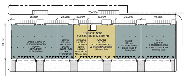 9080 - 11,548.4 m2 (124,306 sq. ft.)
