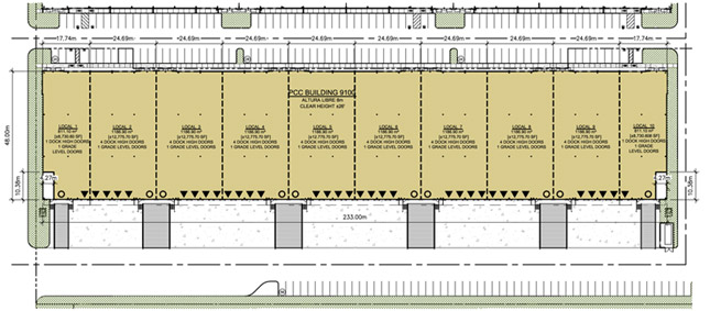 9100 - Building area 11,206 m2 (120,500 sf)
